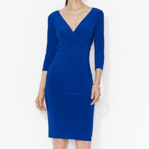 Lauren Ralph Lauren Royal Blue 3/4 Sleeve Dress - Picture 1 of 9